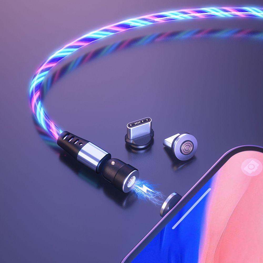 Dây Cáp Sạc Nhanh USB Có Đèn LED Tròn Cho Điện Thoại Di Động