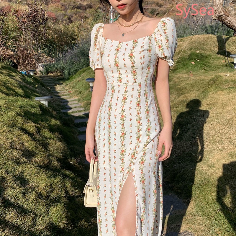 Đầm Hoa Phối Nơ Phong Cách Vintage Thời Trang Mùa Hè