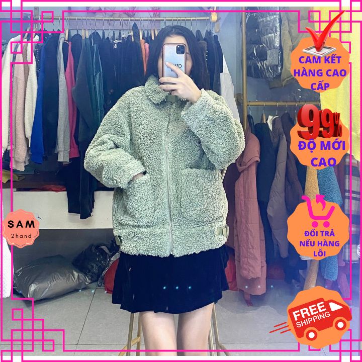 [2hand] áo lông cừu nữ, áo khoác nữ hoodie Hàn Quốc bản limited [secondhand] new 99%