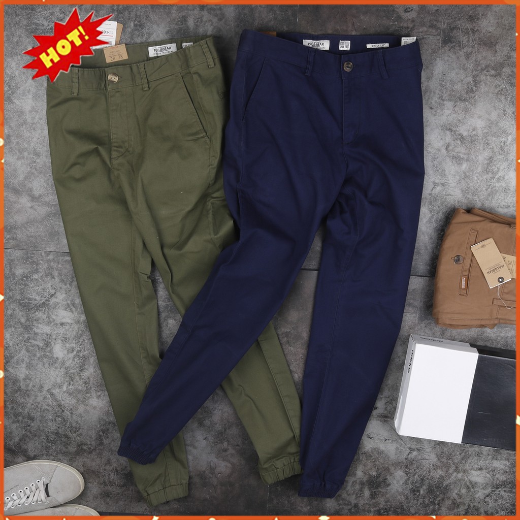 Giảm Giá Quần kaki Jogger pull and bear vải co giãn 4 chiều hàng VXNK