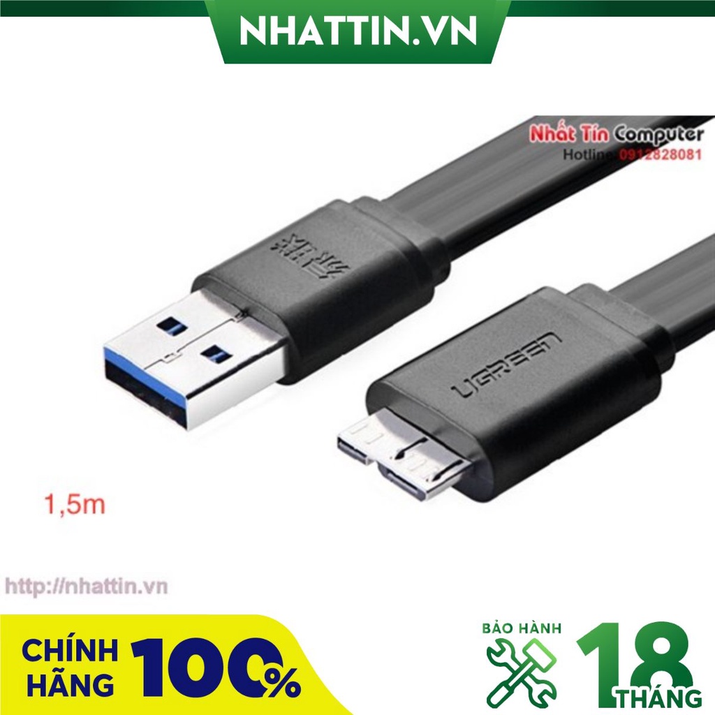 Cáp USB 3.0 cho ổ cứng di động HDD 2,5 ing dài 1,5m chính hãng Ugreen UG-10810 cao cấp