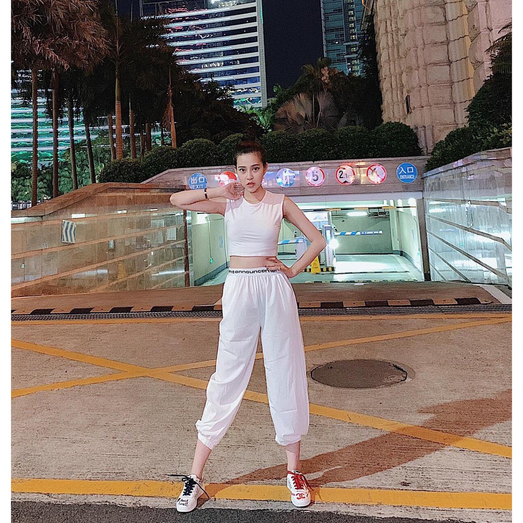 (Hình thật dưới nền) Set quần thể thao bomber + áo croptop cá tính - S74