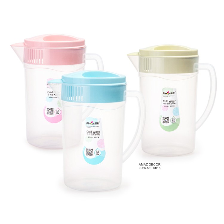 Giá Sỉ Bình ca đ𝗼𝗻𝗴 𝗻𝗵𝘂̛̣𝗮 chia vạch định lượng 2400ml(2,4lít) - 3500ml(3,5lít) dày dặn đẹp giá rẻ có nắp