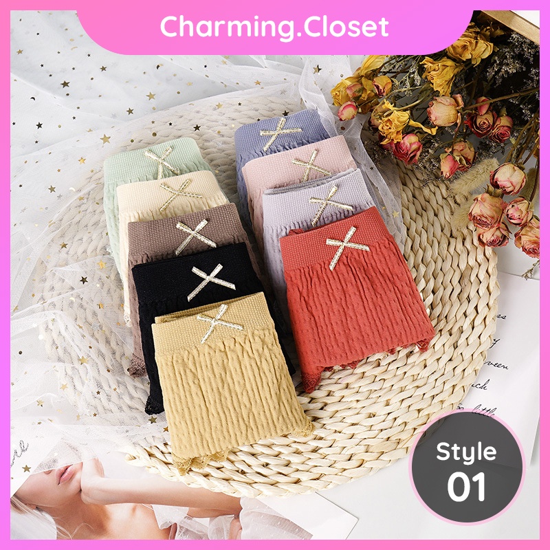 Quần Chip Nữ Cotton Tăm Kháng Khuẩn Freesize Mềm Mại, Quần Lót Cotton Nữ Phối Ren Nơ Ngọt Ngào Dễ Thương | BigBuy360 - bigbuy360.vn