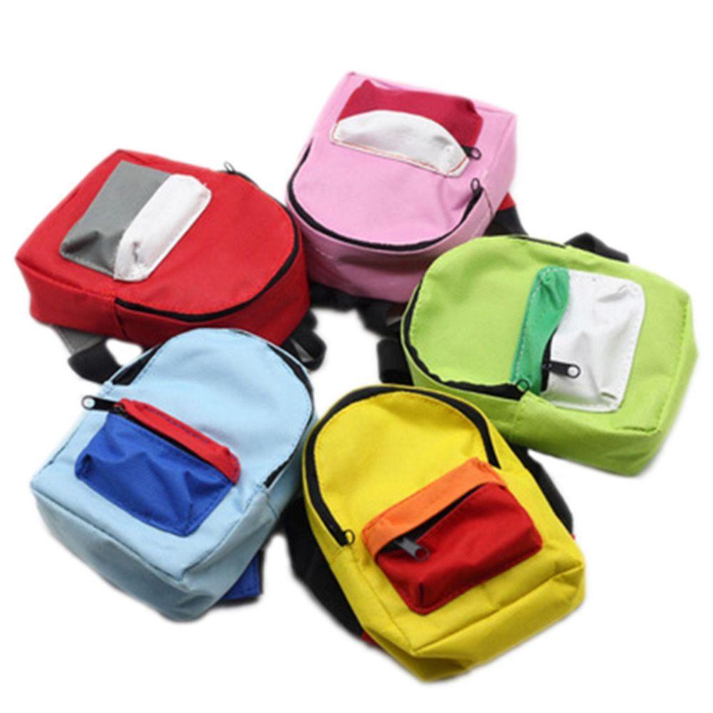 RAINBOW Cute Gifts Mini Schoolbag Playing House Toys Accessories Doll Backpack Fashion Double Straps Fits 18 Inch/43CM Variety Colors Bag With Zippered/Multicolor