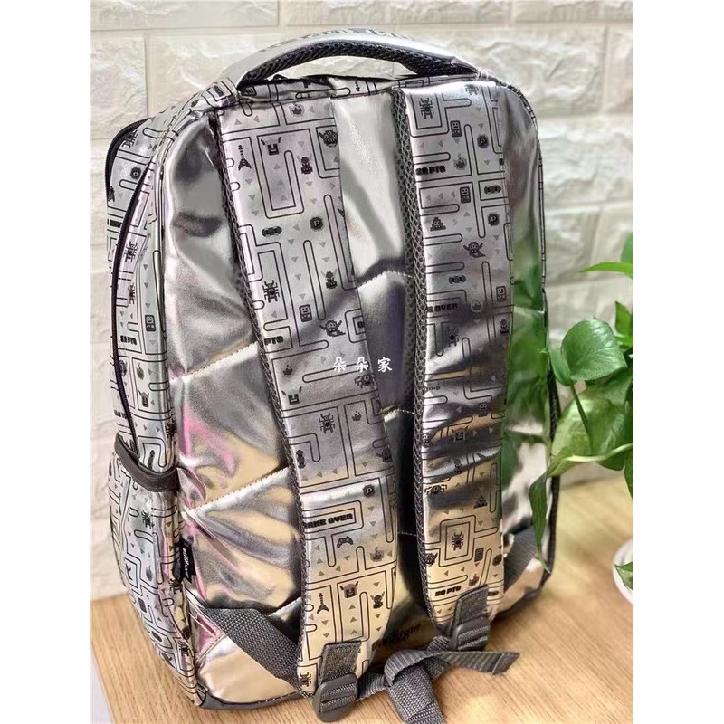 Smiggle Ba Lô Da PU Màu Bạc Hình Máy Chơi Game Cho Học Sinh