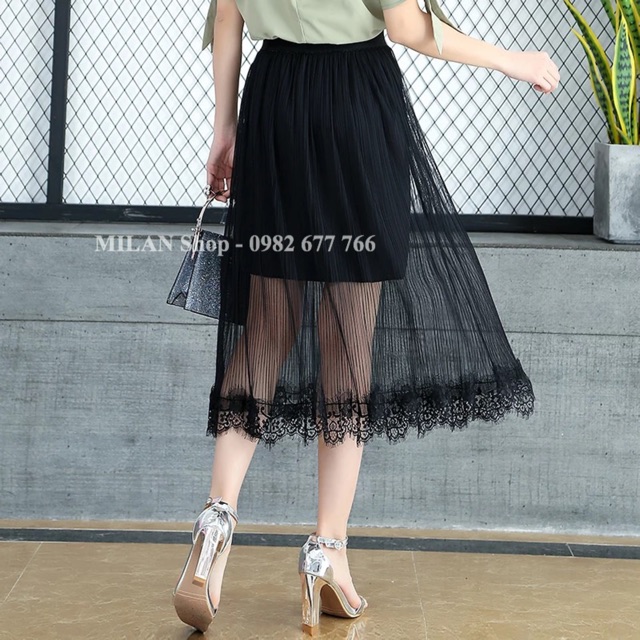 Chân váy ren gấu dài qua gối | BigBuy360 - bigbuy360.vn