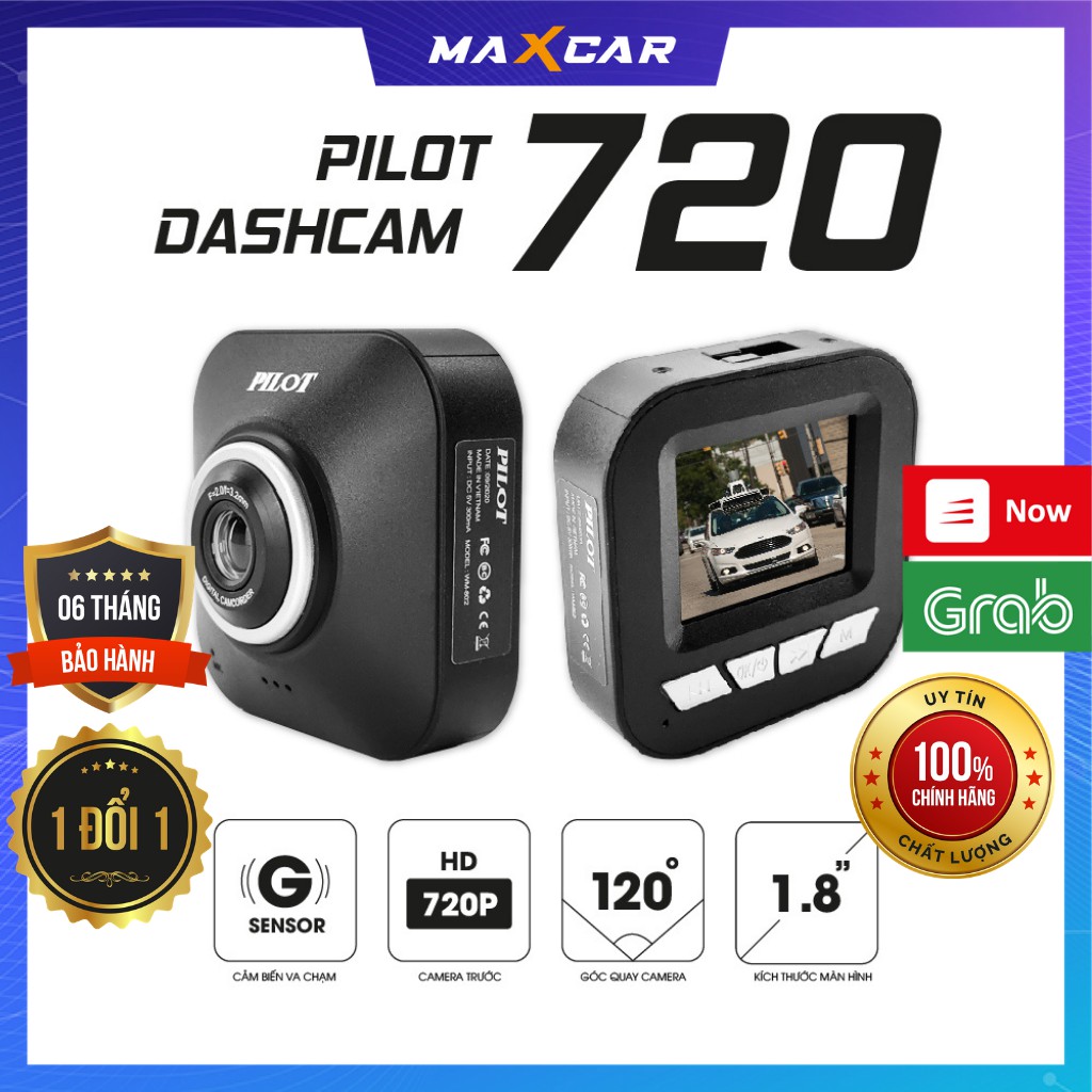 Camera Hành Trình Pilot Dashcam 720 Màn LCD 1,8 inch