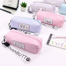 Hộp bút Hình vuông chữ trung có dây đeo, túi bút họa tiết dễ thương da PU – 1 cái - HOKAMI STORE