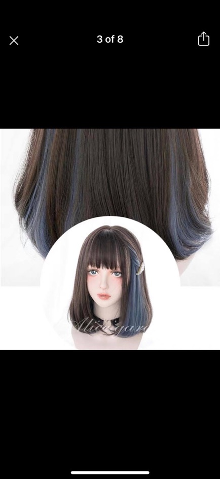 Tóc giả nguyên đầu omber víc-tặng lưới chùm tóc_