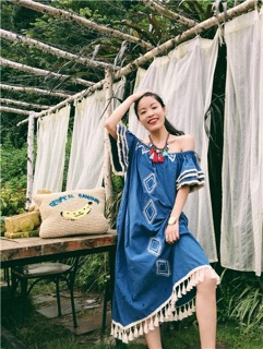 [HÀNG ORDER] VÁY MAXI BOHO TRỄ VAI TAY BỒNG (ảnh thật)