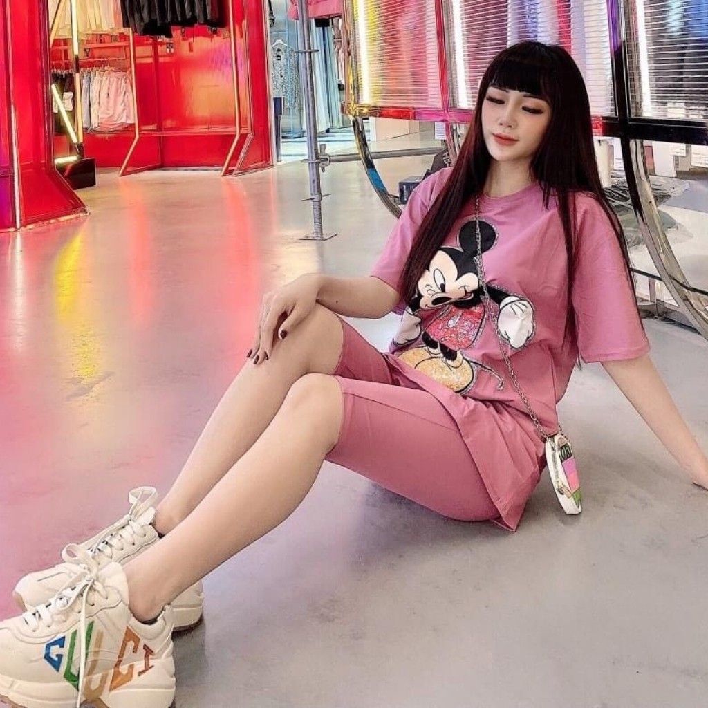 Đồ bộ nữ chất cotton 100% co dãn đanh mịn Mickey MIC004 quần ngố lửng | BigBuy360 - bigbuy360.vn