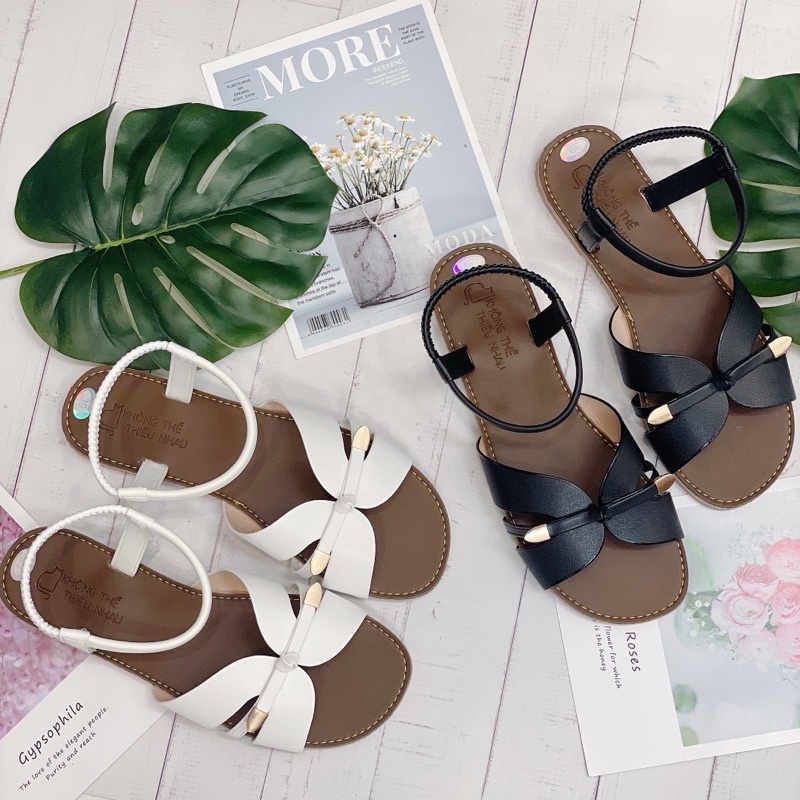 S104 GIÀY SANDALS NỮ ĐÍNH PHỤ KIỆN NHẸ NHÀNG