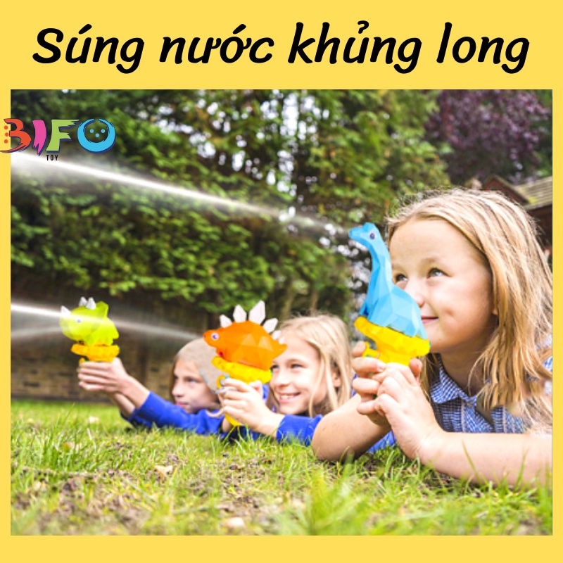 Đồ chơi súng phun nước hình khủng long siêu thú vị cho bé vui chơi tắm mát ngày hè