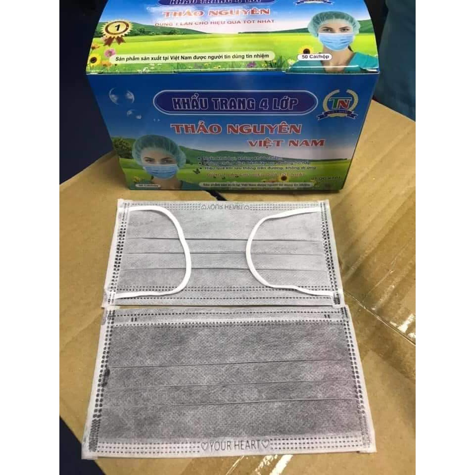 Hộp 50 cái khẩu trang y tế 4 lớp kháng khuẩn đủ màu hàng cty | BigBuy360 - bigbuy360.vn