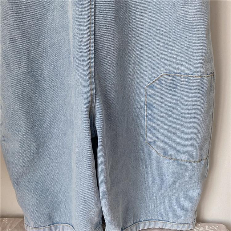 Quần Yếm Denim Ống Rộng Màu Sáng Phong Cách Hàn Quốc Nhật Bản Nhật Bản Mới 2022 Cho Bé Trai Bé Gái