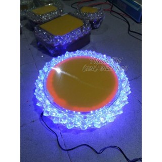 Đế Sen Pha Lê Tròn Led Đổi Màu 23cm