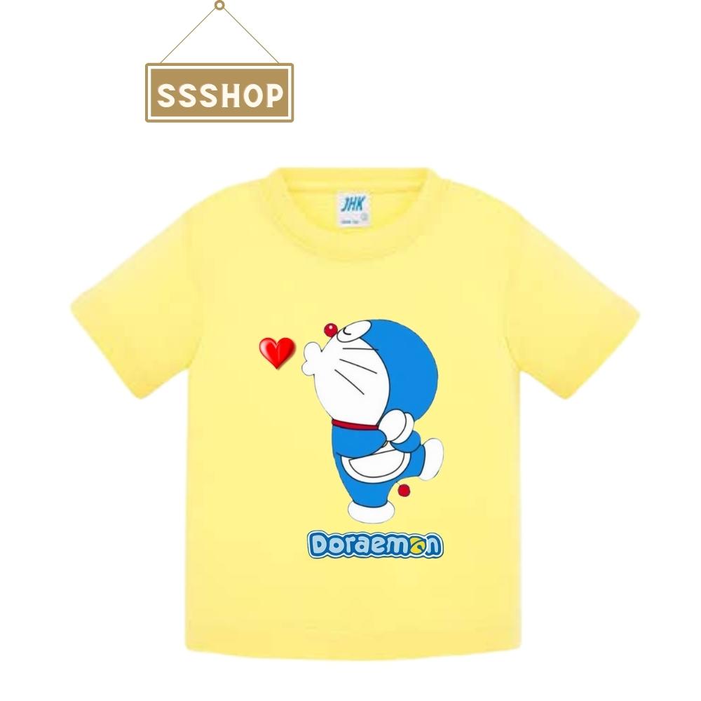 Áo thun trẻ em💖Áo cotton mát mịn họa tiết Doraemon siêu dễ thương cho bé trai và bé gái - SSSHOP 05