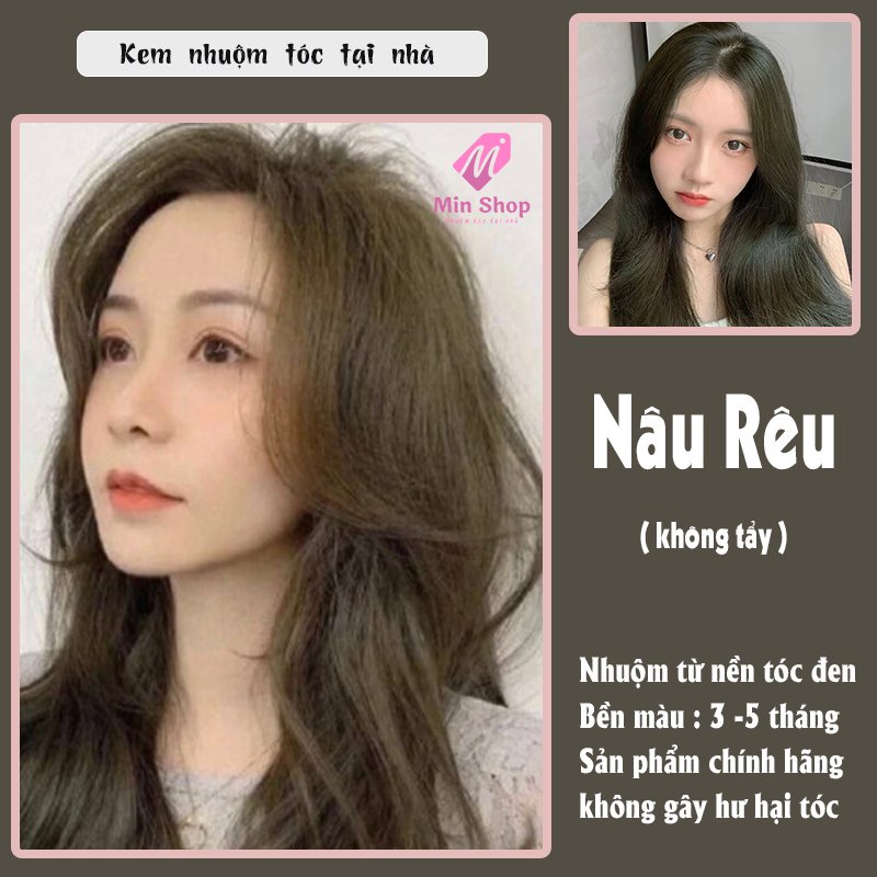 Thuốc Nhuộm Tóc Màu NÂU RÊU Không Tẩy