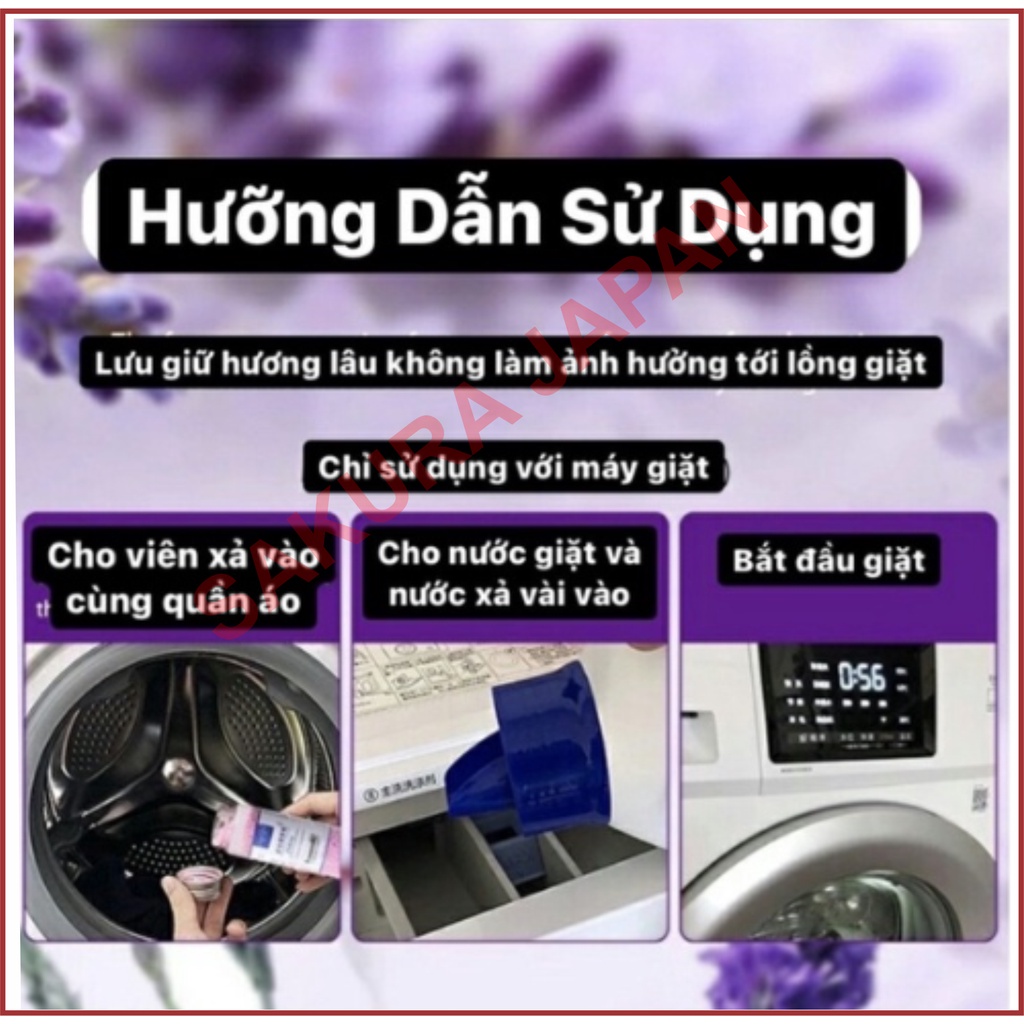 Viên xả thơm quần áo Nội Địa viên thơm làm mềm vải lưu hương tới 72h hòa tan nhanh chóng khi tiếp xúc với nước