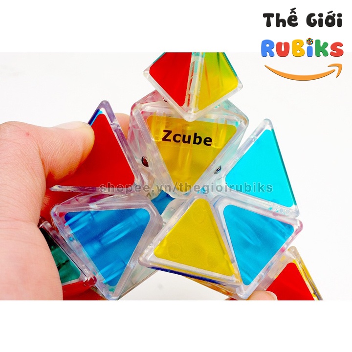 Rubik Tam Giác TRONG SUỐT ZCube Pyraminx 3x3 Transparent Đồ Chơi Z-Cube