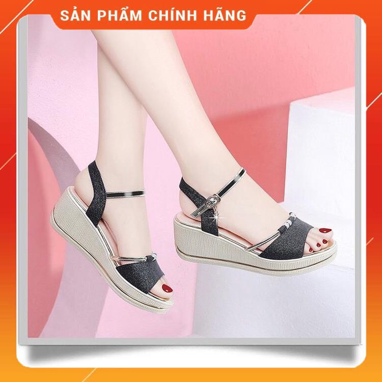 Dép cao gót nữ đế xuồng ⚡️ FREESHIP ⚡️ dép xuồng nữ thời trang,đế cao 5p,đính nhũ sang trọng,dép đi làm,đi chơi,đi tiệc