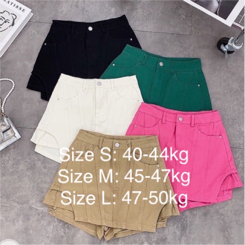 Quần short bò giả váy QC, Quần đùi nữ vải jean cạp cao dáng ôm QS766 - NhiNhi Shop