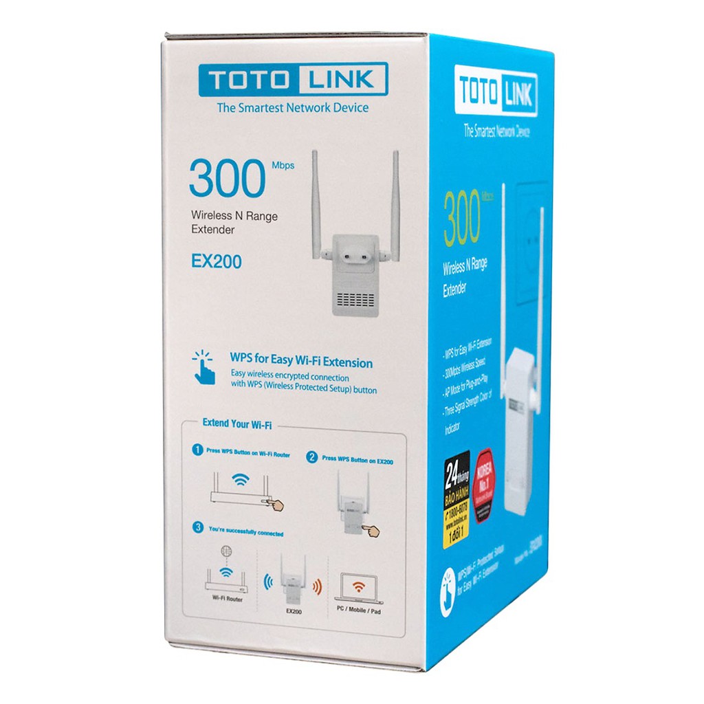 Bộ Kích Sóng Wifi Repeater 300Mbps Totolink EX200 | BigBuy360 - bigbuy360.vn