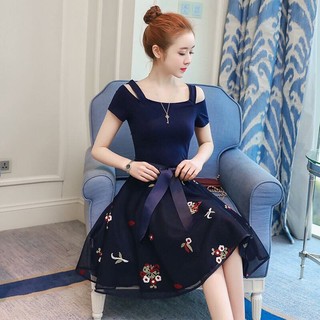 Đầm thiết kế khoét vai chân hoa cao cấp kèm video+ ảnh thật