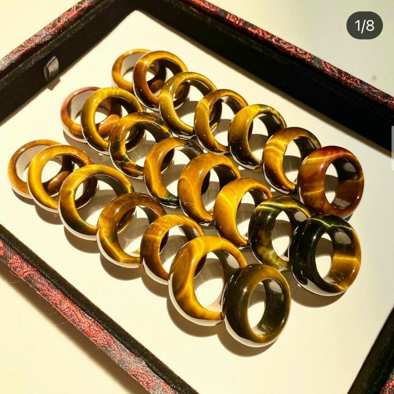 Nhẫn Nam Màu Vàng Nâu M.Hổ Size 21, 22