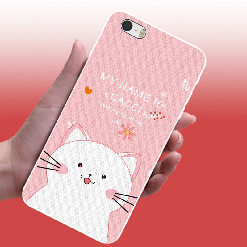 Ốp điện thoại nhựa dẻo in hình mèo cho iPhone 5 5s SE 5C 6 6S 7 8 10 X XS XR MAX Plus