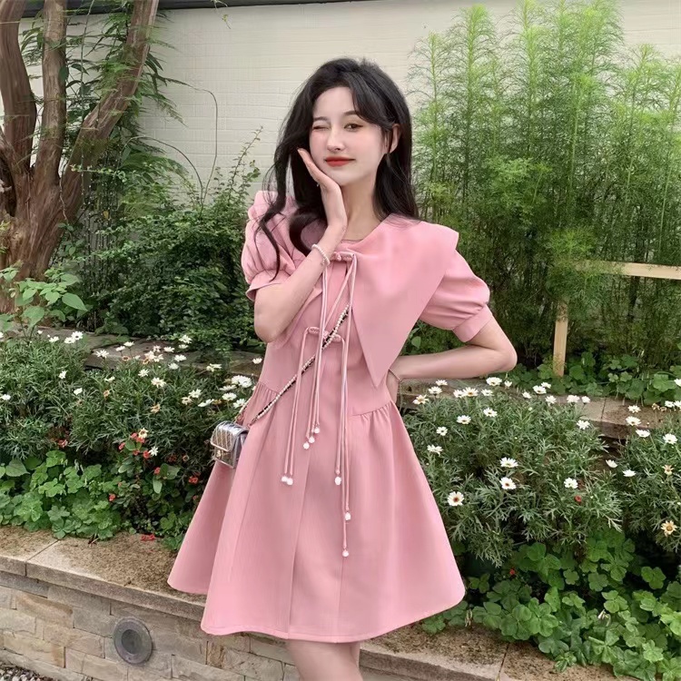 Đầm Perty thắt nơ phong cách cổ điển Hàn Quốc dành cho nữ