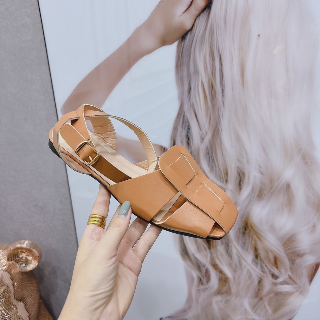 Sandal rọ bản to dây hậu đan chéo- dép quai hậu đế bệt mã CH45 -LAMLAM3456
