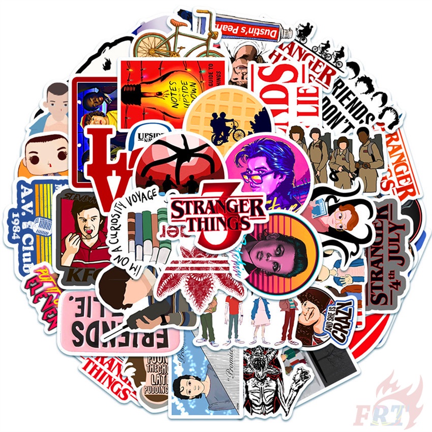 Bộ 100 Cái/Bộ ❉ Hình Dán Dòng Chữ Stranger Things D ❉ Sticker Dán Tường Chống Thấm Nước Thời Trang