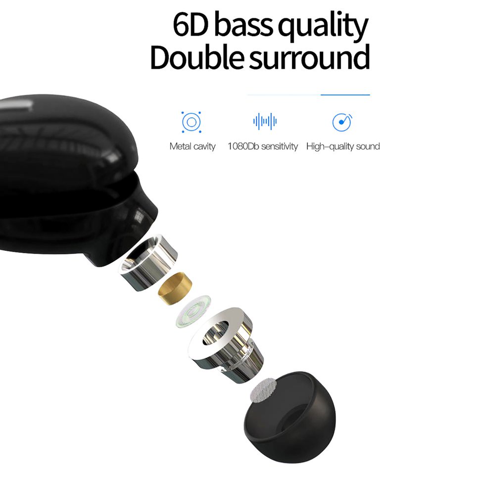 【SUN】Headset In-Ear Wireless 5.0 Earphone HiFi Mic Sports Handsfree Earphones