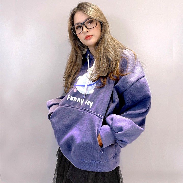 ÁO HOODIE - ÁO KHOÁC NỈ NGOẠI Funny Day (HD2270 - Thỏ Trái Đất)