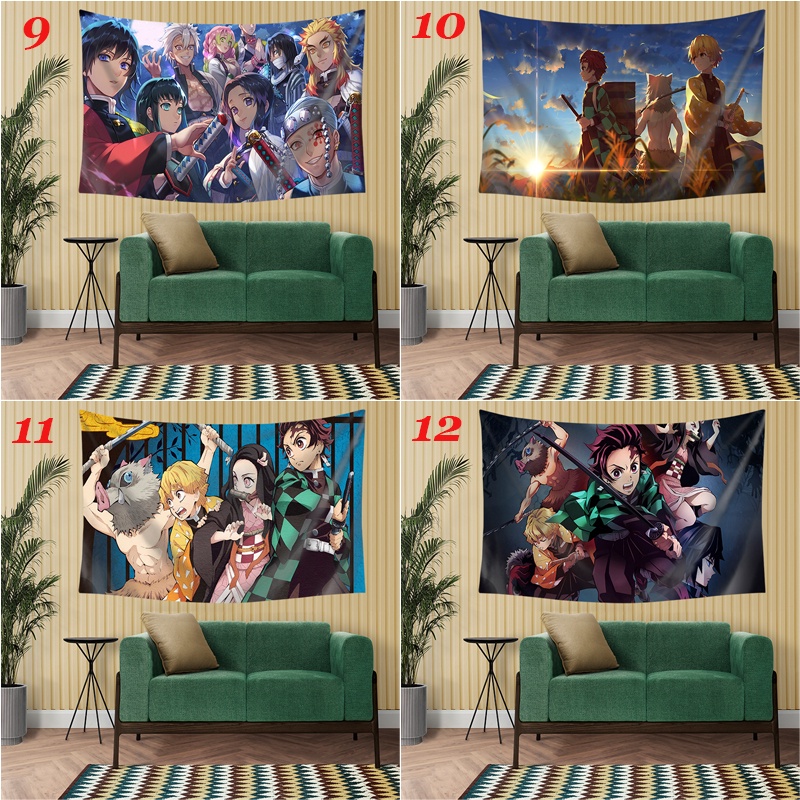 Thảm Treo Tường Trang Trí In Hình Anime Demon Slayer Chất Liệu Polyester