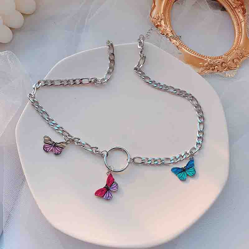 [Mã FASHIONCB231 hoàn tối đa 30K xu đơn 99K] Dây chuyền có mặt hình bướm nhiều màu cao cấp thời trang | BigBuy360 - bigbuy360.vn