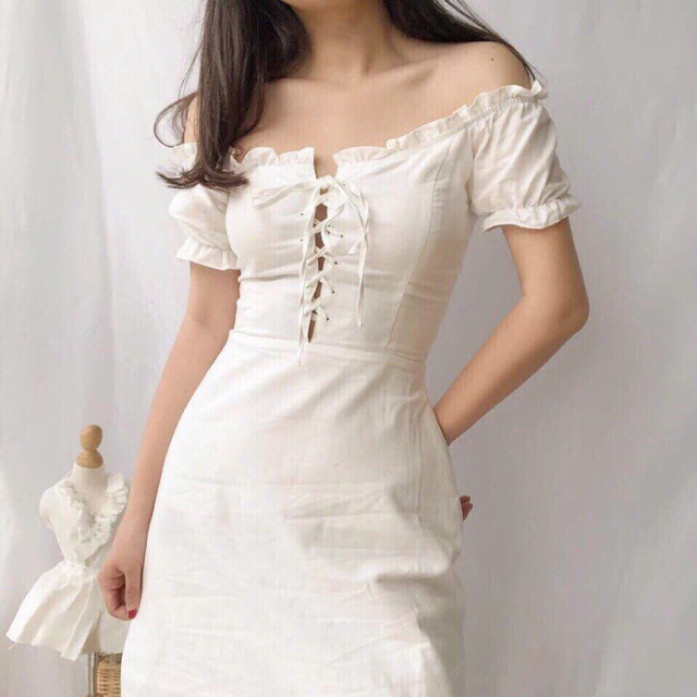 Đầm bẹt vai đan dây . Có mút ngực