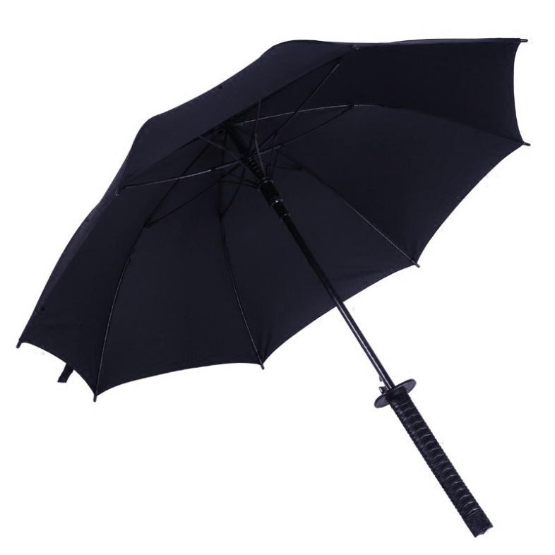 Ô dù che mưa katana che nắng cán giả kiếm nhật, ô 16 nan cực chắc chắn màu đen