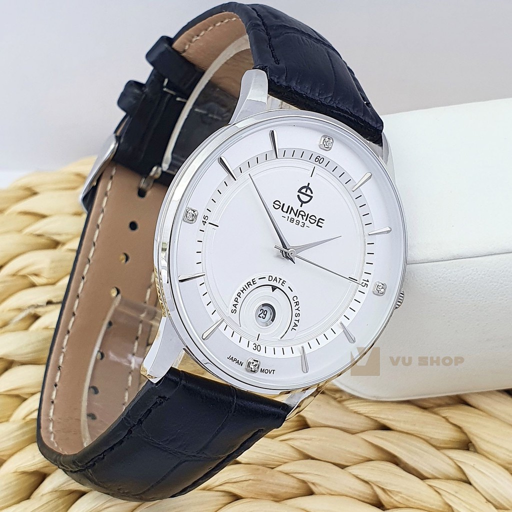 Đồng hồ nam SUNRISE 1223PA Dây da - Chính hãng