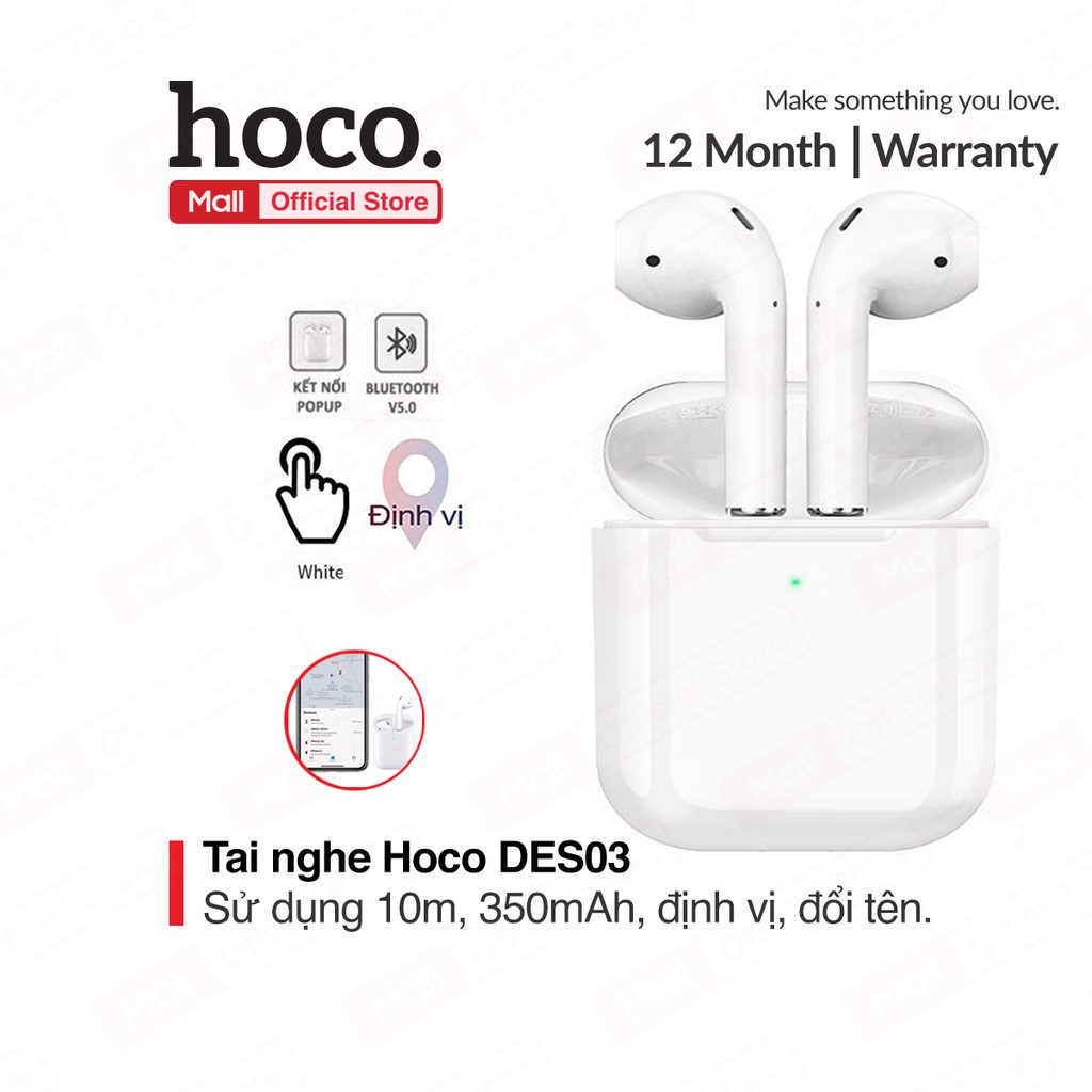 Tai Nghe Bluetooth TWS Hoco DES03 - Định Vị, Đổi Tên ,Nghe Nhạc Liên Tục Lên Đến 5 giờ, Bluetooth 5.0 - Bảo Hành 6 Tháng | BigBuy360 - bigbuy360.vn