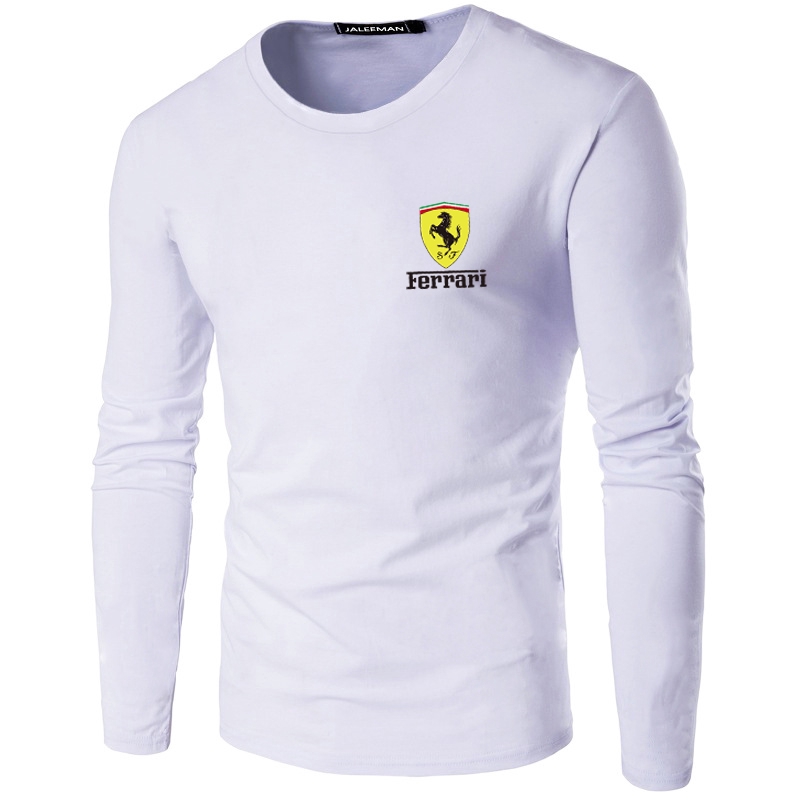 FERRARI Áo Thun Nam Dài Tay Cổ Tròn Thời Trang