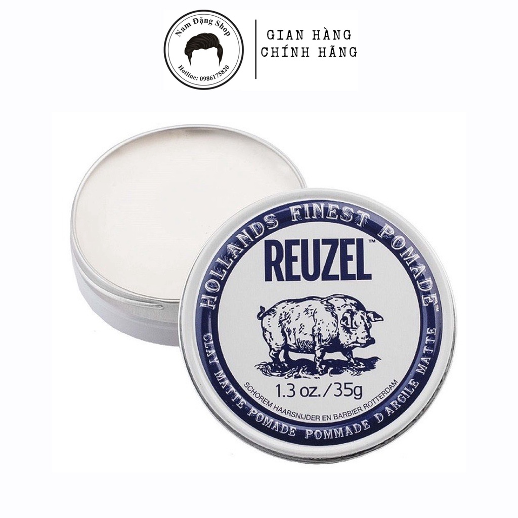 Pomade vuốt tóc Reuzel Clay Matte Pomade 35g
