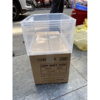  Hộp giày gấp gọn thông minh  nam châm màu trắng The New Top by Song Long- 100% nhựa nguyên sinh cao cấp 