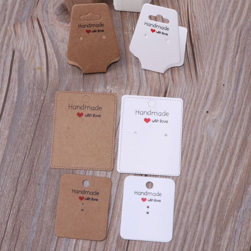 Set 100 Thẻ Chữ Nhật Bằng Giấy Kraft Trang Trí Đa Ứng Dụng