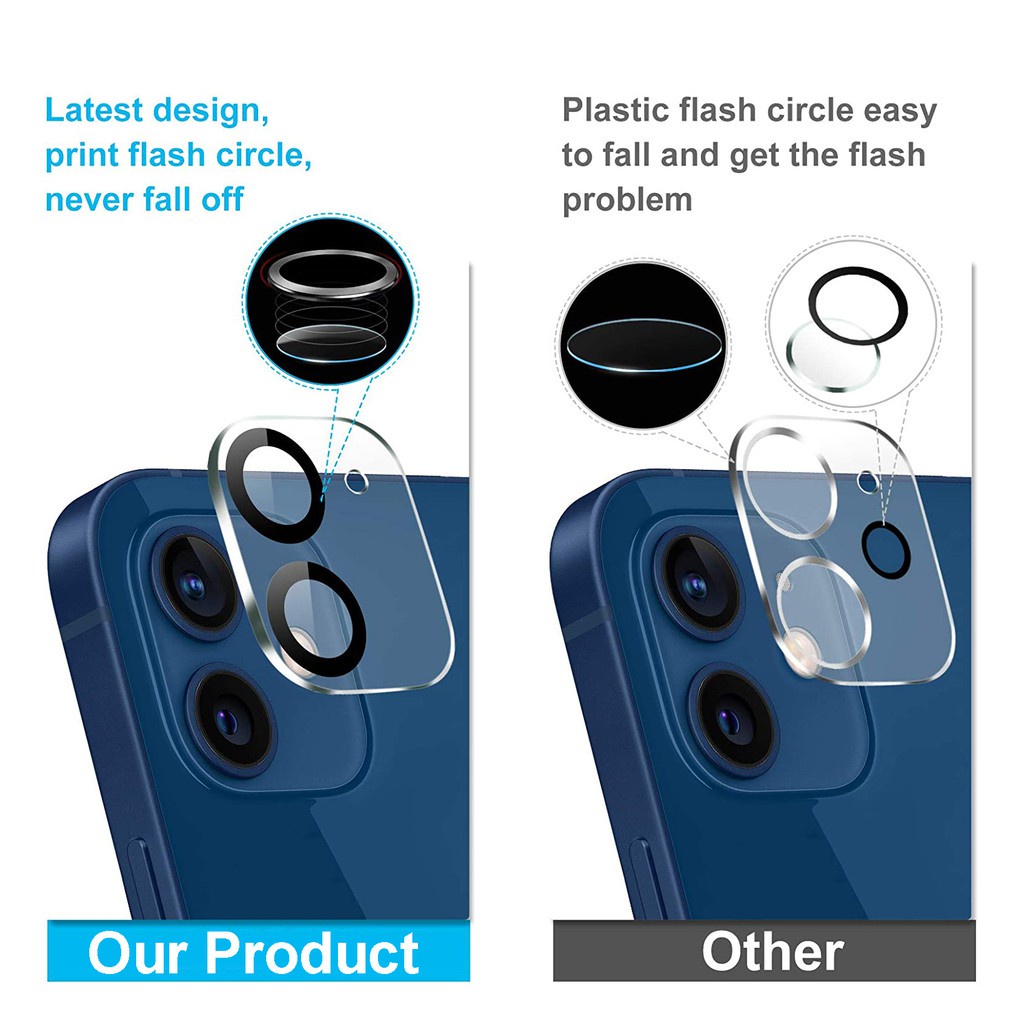 Kính Cường Lực HD 9D Bảo Vệ Ống Kính Máy Ảnh Cho iPhone 14 / Pro Max / 14 Plus iPhone 11 / 12 / 13 Pro Max / 12 Mini / 13 Mini