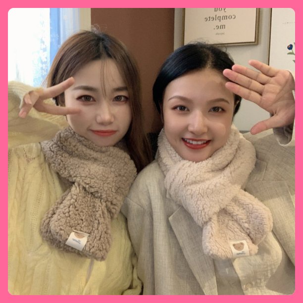 Khăn choàng cổ lông xù cute đệm bông dày siêu ấm thời trang Hàn Quốc dễ thương