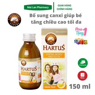 (Kèm quà tặng) Canxi cho bé Hartus bổ sung canxi sinh học và vitamin D3 K2 giúp bé phát triển chiều cao tối đa 150ml Mai
