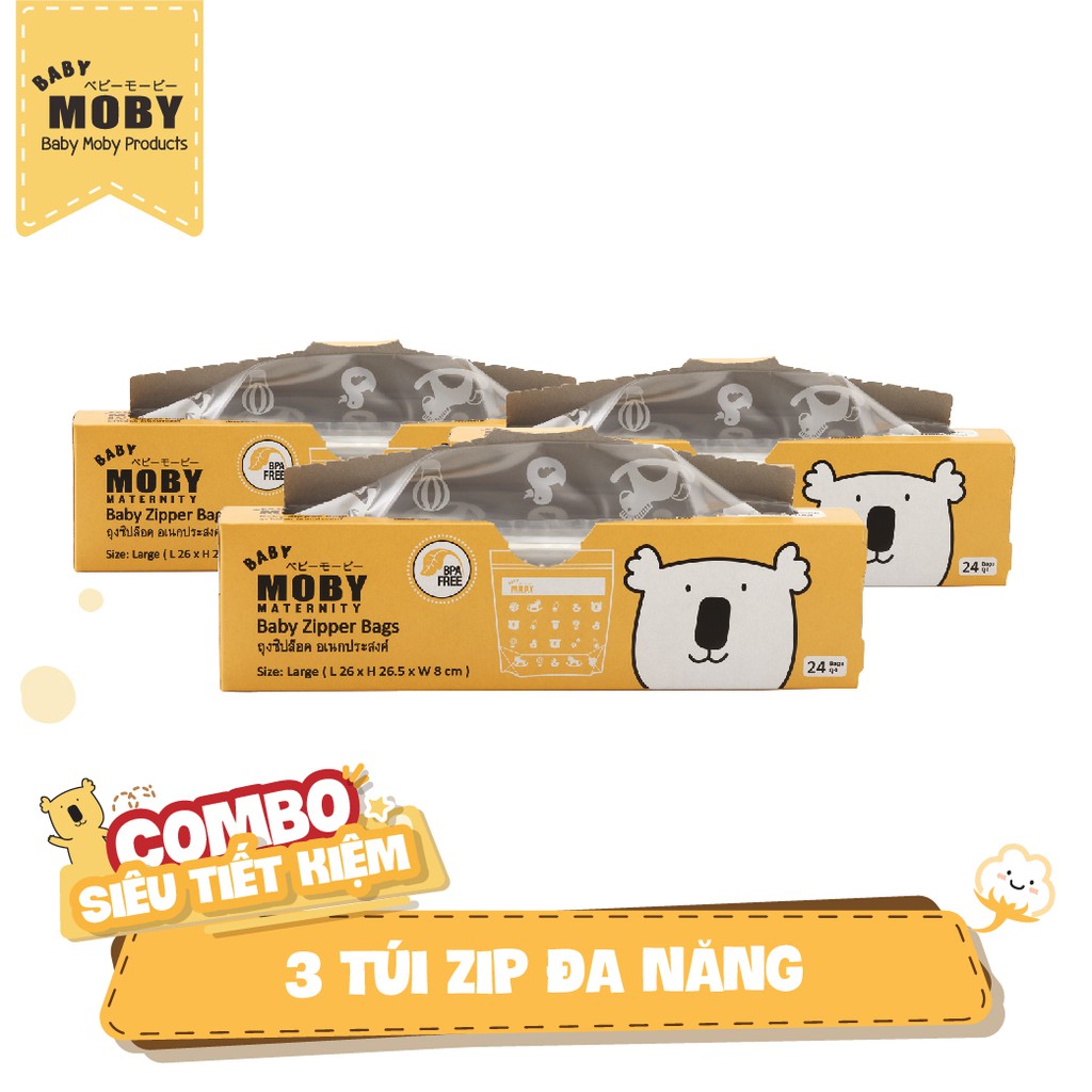 3 Túi zip đa năng Moby (24 túi/hộp)